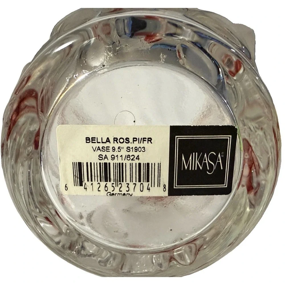 Mikasa Bella Rosa Pink Frost Crystal Vase 9.5